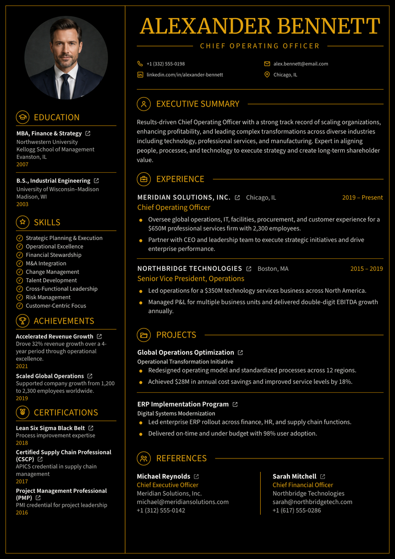 CVNoble template preview