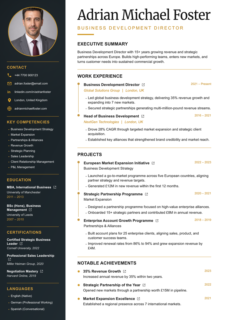 CVNoble template preview